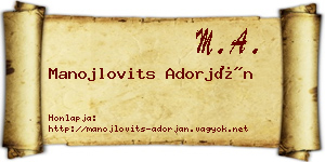 Manojlovits Adorján névjegykártya